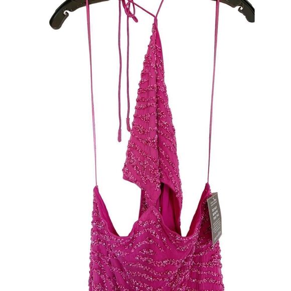 Retrofete Hendrix Dress in Fuchsia Rose Tiger Stripe Fuchsia L - Picture 8 of 9